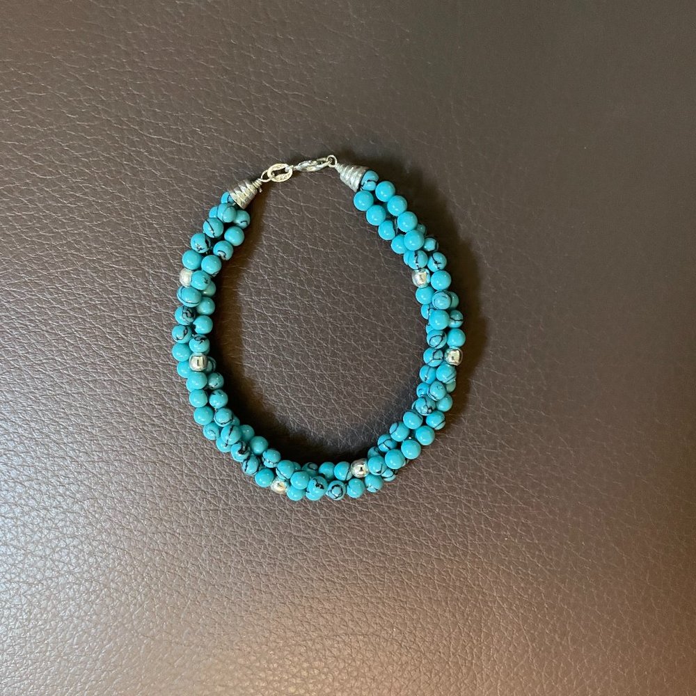 RLL 3 Strand Turquoise Beaded Bracelet